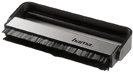 Hama Carbon-Faserbürste für Langspielplatten (antistatisch Schallplatten reinigen, Vinylbürste), schwarz/Silber