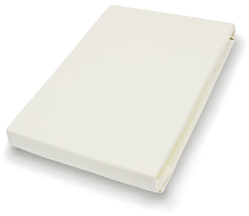 Hahn Elastan-Feinjersey Spannbetttuch, Ecru 140-160 x 200 cm