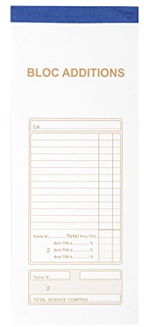 EXACOMPTA Lot de 10 Bloc Addition 9,1x22,5cm 50 Dupli