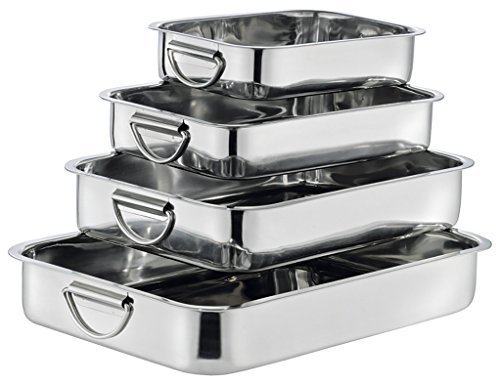 GSW Stahlwaren GmbH Backform 7,2 l, Edelstahl, Silber, 40 x 28 x 7,1 cm