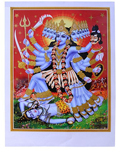 Bild Kali Mata 50x70cm Kunstdruck Poster Indien Hinduismus Dekoration Wohnaccessoire