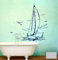 Wandtattoo Wandaufkleber Segler Segelboot Meer Sailor Schiff M1507 - ausgewählte Farbe: *Mittelgrau* ausgewählte Größe:*XS 43cm breit x 60cm hoch