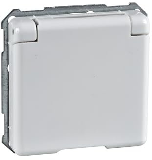 Elso 205034 UP-Steckdose mit Klappdeckel 16A reinweiss Steckdoseneinsatz, weiß