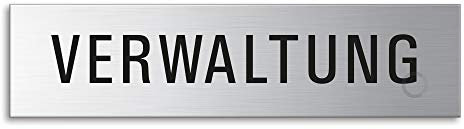 Schild Verwaltung Türschild aus Edelstahl 160 x 40 mm selbstklebend Nr.8407