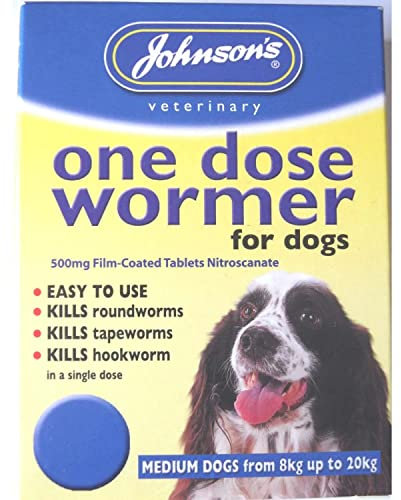 OnlineDiscountStore Medium upto 20 kg - Johnsons One Dose Easy Wormer Tablet Worming Dogs Dewomer