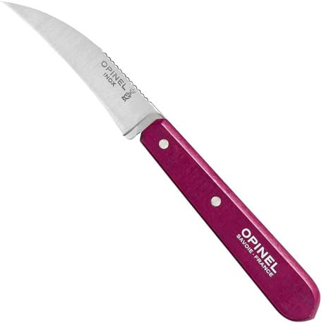 Opinel 254391 Couteau à légumes pour adulte en acier inoxydable Sandvik avec manche en bois de hêtre violet, multicolore, taille unique