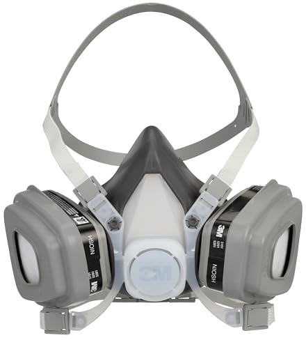 3M Half Facepiece Disposable Respirator Assembly 51P71, NIOSH Approved, Organic Vapor/P95 Respiratory Protection (OV/P95), Small, Permanently Attached Cartridges, 1 Unit