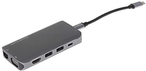 Nikkai USB-C Multiport Hub Adapter, 11-in-1, 3x USB-A 3.0, HDMI 4K, Gigabit RJ45, VGA, USB-C PD, 3.5mm Audio, SD Card Reader for MacBook, Dell XPS, Lenovo ThinkPad and More