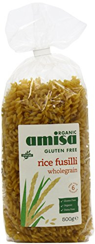 Amisa Organic Gluten Free Fusilli Wholegrain Rice 500g (Pack of 5)