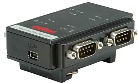 ROLINE USB 2.0 nach RS232 Adapter für DIN Hutschiene, 4 Port
