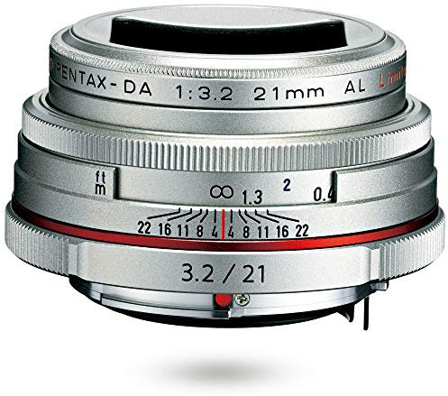 Pentax DA 21mm F3.2 AL LTD HD - Objetivo para cámaras réflex Pentax Bayoneta K, Plateado