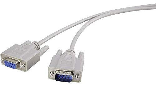 Renkforce Seriell Verlängerungskabel [1x D-SUB-Stecker 9pol. - 1x D-SUB-Buchse 9pol.] 5.00 m Beige