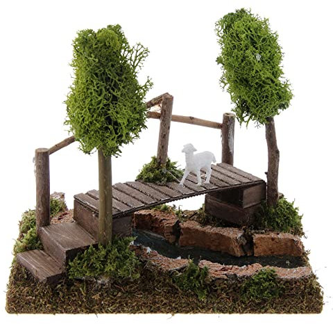 Holyart Fuente con Puente y árbol de liquen