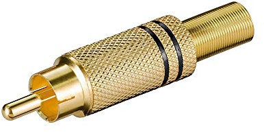 Goobay Cinchstecker schwarz für Kabel 5.4mm mit Knickschutz