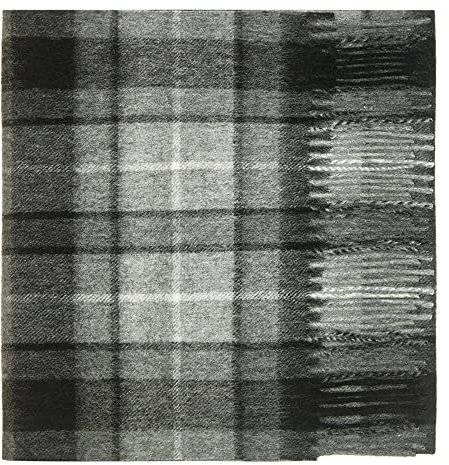 Oxfords Cashmere Reine Schurwolle Luxury Tartan Schal, Grey Buchanan