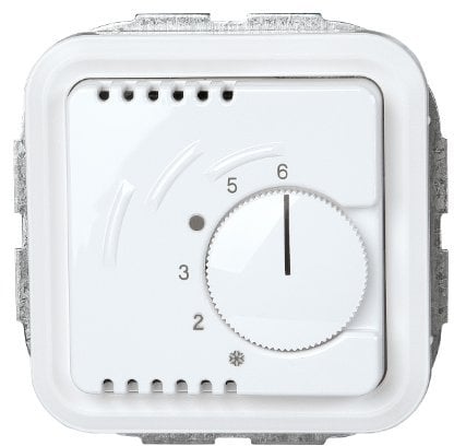 Kopp Paris Raumthermostat Wechsler, zum Heizen und Kühlen, Temperaturbereich 5ºC-30ºC, Nachtabsenkung, 5(2)AX, 250V~, 1100W, IP20, arktis-weiß, 290402010