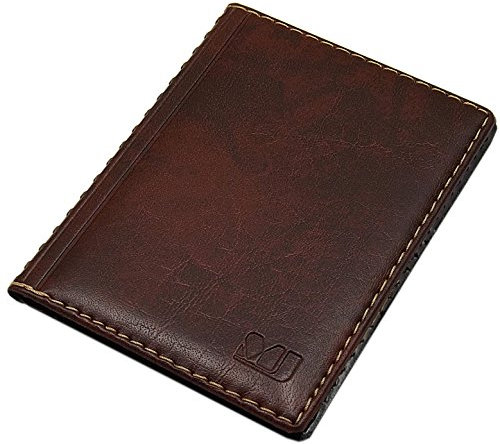 myledershop Élégante Pochette de Carte d'identité et Porte Carte de crédit 12 Compartiments MJ-Design-Germany Made in UE en diverses Couleurs et Designs (Désign 1 / Marron)