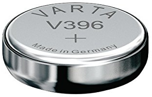 VARTA Silberoxid-Batterie für Uhren, V396 (SR59), High Drain, 1,55 Volt, 25 mAh, Höhe: 2,6 mm, Durchmesser der Batterie: 7,9 mm, Blister – 396101111