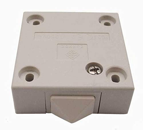 Türkontaktschalter, Schnappschalter, LED (Niedervolt) oder 230V (Hochvolt) Ein/Aus, Truhenschalter, Türschalter Taster, Barschalter, Schnappschalter, Schrankschalter, Möbelschalter, Einschalter, Farbe: Creme