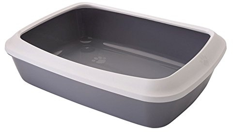 iriz Katzentoilette mit Rand, grau, 42 x 31 x 12,5 cm, 6 Stück