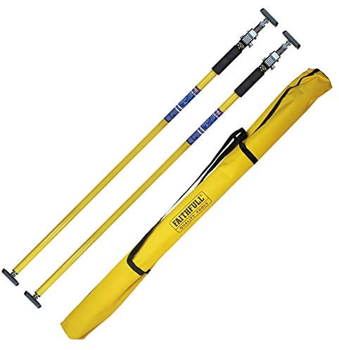 Faithfull FAIPROP1600 Telescopic Drywall Support Props (2 Pack) 1.6 m-2.9 m (5.2 ft-9.6 ft) with Carry Case | Adjustable Steel Support Props with Swivel Feet for Supporting Ceiling Boards & Sheet Materials
