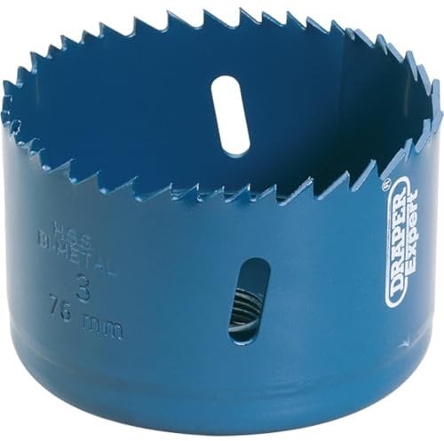 Draper 41088 Expert HSS Bi-Metal Holesaw Blade, 76mm, Blue