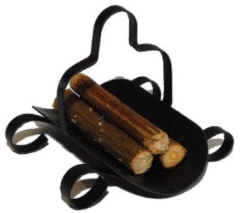 alles-meine.de GmbH Kaminholzkorb Miniatur für Puppenstube Puppenhaus Kamin Holzkorb Metall Metallkorb schwarz Kaminholz