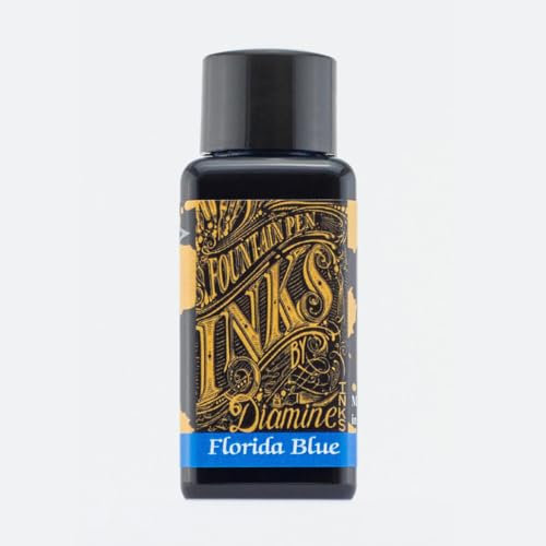 Diamine 30 ml, Tinte für Füllfederhalter, Florida-Blau, Flasche