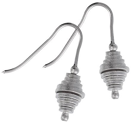 Chic-Net Earrings corkscrew spirals Almond matt silver earrings 925 Sterling Silver Ladies Earrings