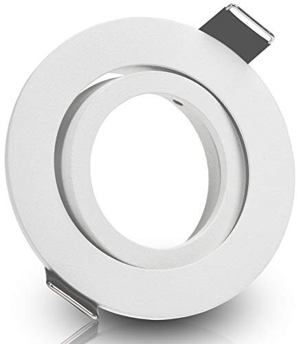 trendlights24 Bianco Decken Einbaustrahler Weiß matt rund für LED & Halogen 230V GU10 Hochvolt, ohne Leuchtmittel, Deckenspots Einbauspots schwenkbar