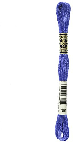 DMC 117-798 6 Strand Embroidery Cotton Floss, Dark Delft Blue, 8.7-Yard