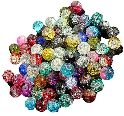 Bluelans® 100pcs 8mm Mixed Colourful Glass Crystals Beads for Jewellery Making Crafts DIY