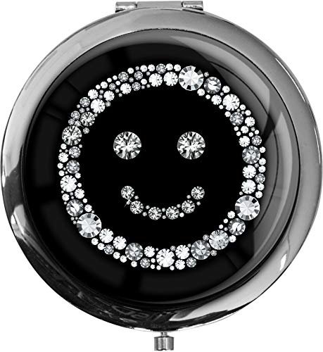 metALUm Taschenspiegel SMILEY IN SILBER mit 2 - facher Vergrößerung #7701112