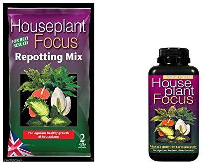 houseplant focus repotting mix 2 litre bag & houseplant focus 100ml feed