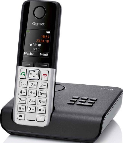 Gigaset C300A Duo Dect-Schnurlostelefon mit Anrufbeantworter, incl. 1 zusätzlichen Mobilteil, schwarz