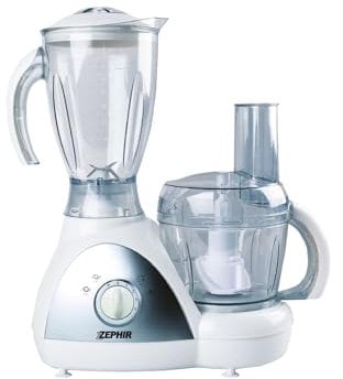 Zephir ZHC1400 Robot da Cucina, 500 W, 800 milliliters, Plastica e Acciaio, 4 velocità, Bianco