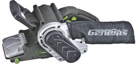 Genesis GBS321A Levigatrice a nastro a velocità variabile da 7,6 cm x 53,3 cm con sacchetto antipolvere in tessuto, grigio