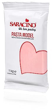 Saracino Pasta di Zucchero Model Rosa per Modellaggio da 1 Kg senza Glutine Made in Italy