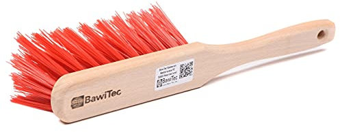 BawiTec Profi Handfeger Handbesen 28cm Elaston rot Eralon-Kunststoff Strassenhandfeger Kunststoffborsten robust stabil langlebig gelocht