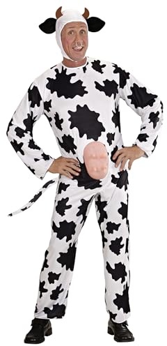 W WIDMANN MILANO Party Fashion - Kostüm Gaia die Kuh, Overall mit Eutern, Tierkostüm, Bauernhof, Farm, Karneval