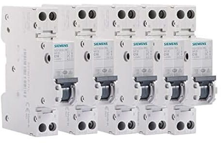 Lot de 5 Disjoncteurs électriques phase + neutre 16A
