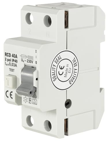 REV FI, Schutzschalter (RCCB) 2-polig, Höhe 68mm, 40A, 30mA, 2TE, 240VAC, weiss