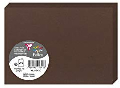 Clairefontaine 21342C - Packung mit 25 Karten Pollen gefaltet, Format C6 (11x15,5cm), 210g, Kakaobraun, ideal für Einladungen und Korrespondenz, 1 Pack