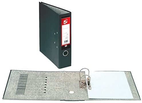 5 Star Office Lever Arch File 70mm Foolscap Black [Pack 10]