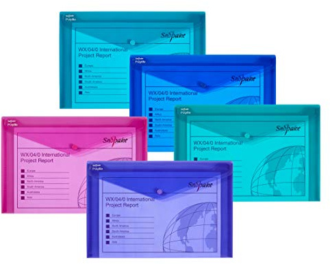 Snopake 10088 Polyfile Electra Dokumententasche Polypropylen Foolscap 203x330 mm 5 Stück farblich sortiert