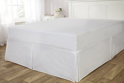 Rapport Easycare Non-Iron Pleated Valance Sheet, Polyester-Cotton, White, Single, 190 x 92 x 1 cm