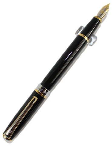Gullor Classical Hero Fountain Pen M Nib Black with Push Tyle Ink Converter