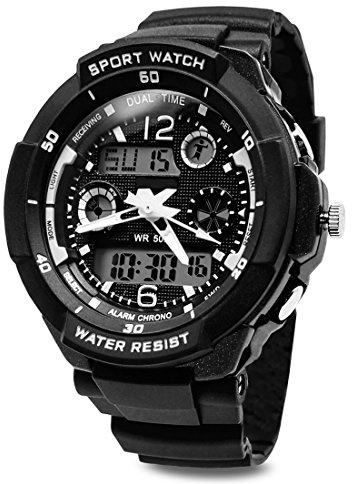TOPCABIN Digital-Analog Kids Teenager Boys Girls Sport Digital Watch with Alarm Stopwatch Chronograph - 50m Water Proof Electronic Sport Watch for Boys Teenagers Junior Kids Children
