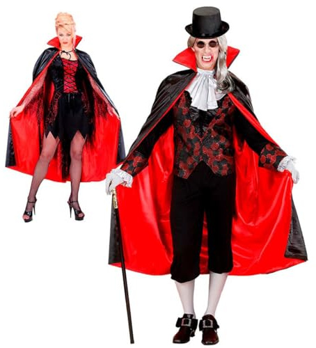 W WIDMANN MILANO Party Fashion - Vampir Umhang mit Kragen | Robe für Vampir- und Fledermaus-Looks zu Halloween und Karneval