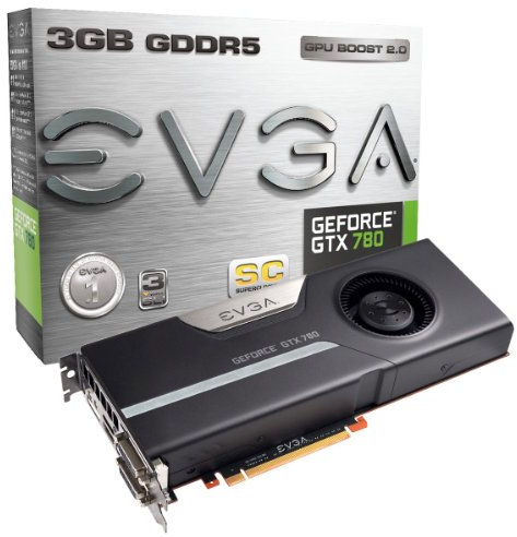 EVGA GeForce GTX780 Superclocked 3GB GDDR5 384-Bit Dual-Link DVI-I DVI-D HDMI DP SLI Ready Graphics Card (03G-P4-2785-KR)